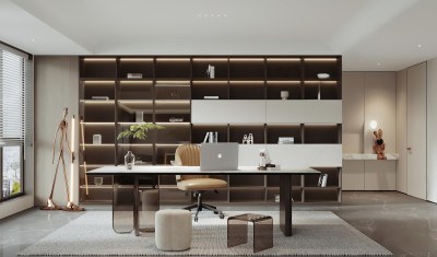 现代书房3D模型下载